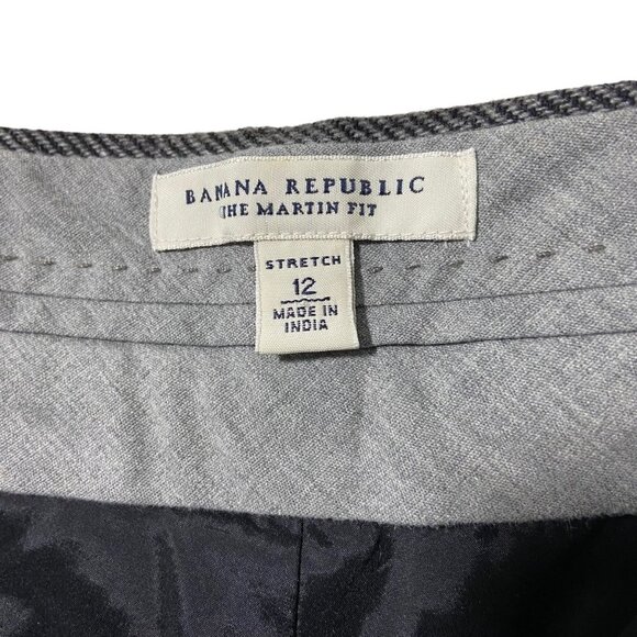 Banana Republic The Martin Fit Trouser Pants Stretch Pockets Grey Size 12 Women - Picture 3 of 11
